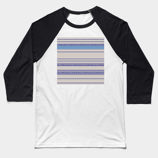 blue stripes on gray Baseball T-Shirt by MegMarchiando